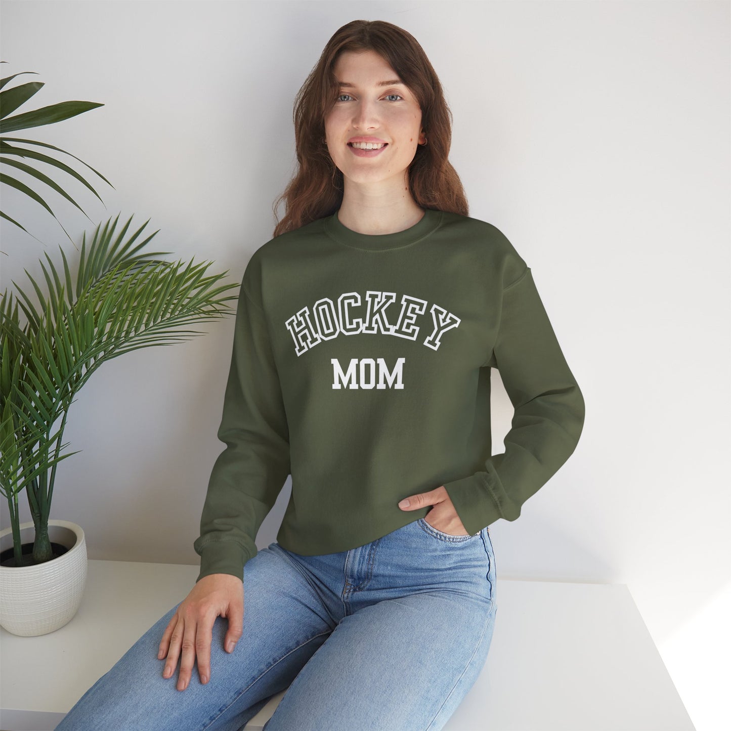 Hockey Mom Crewneck Sweatshirt, Cozy Gift for Hockey Moms, Winter Layering, Sports Fan Apparel, Casual Outfit
