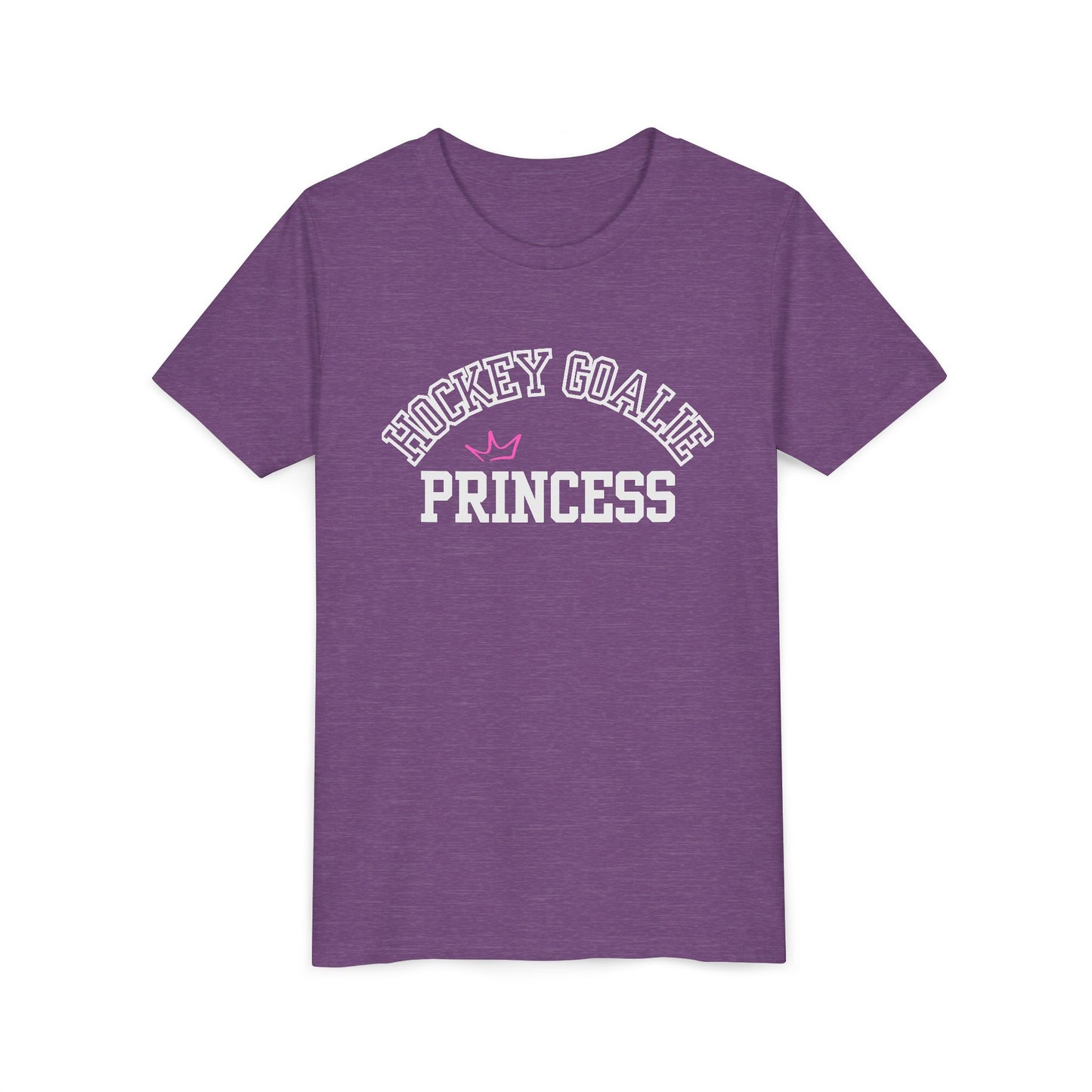 Hockey Goalie Princess Tee | Youth Short Sleeve T-Shirt, Girls Hockey Shirt, Sports Gift, Birthday Present, Fun Casual Wear