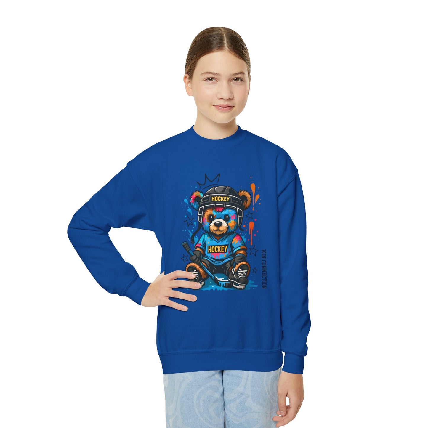 Hockey Bear – Kin Connection Sweatshirt | Youth Sportswear | unisex Hockey Gift