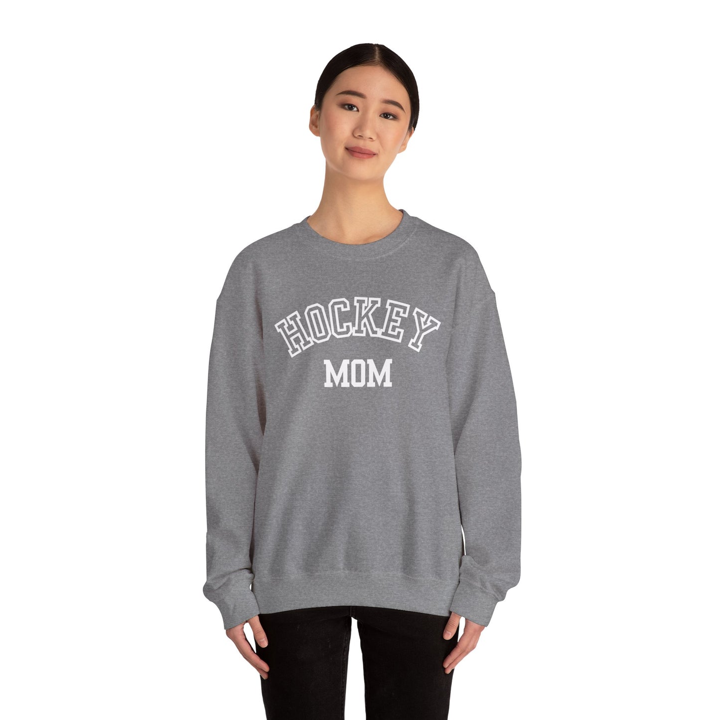 Hockey Mom Crewneck Sweatshirt, Cozy Gift for Hockey Moms, Winter Layering, Sports Fan Apparel, Casual Outfit