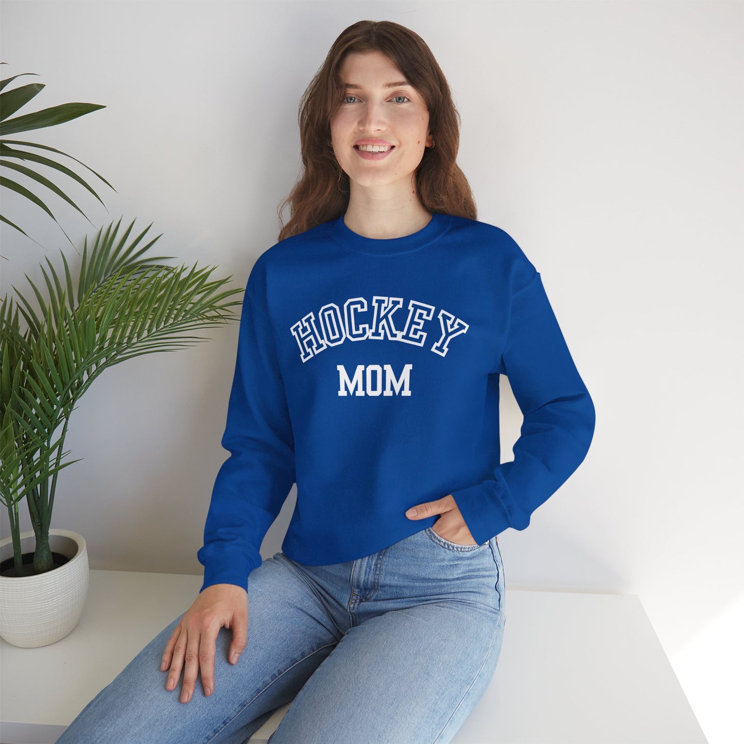 Hockey Mom Crewneck Sweatshirt, Cozy Gift for Hockey Moms, Winter Layering, Sports Fan Apparel, Casual Outfit