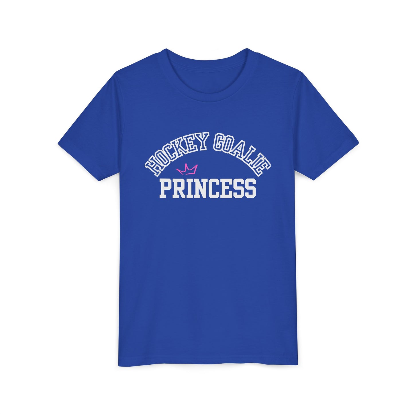 Hockey Goalie Princess Tee | Youth Short Sleeve T-Shirt, Girls Hockey Shirt, Sports Gift, Birthday Present, Fun Casual Wear
