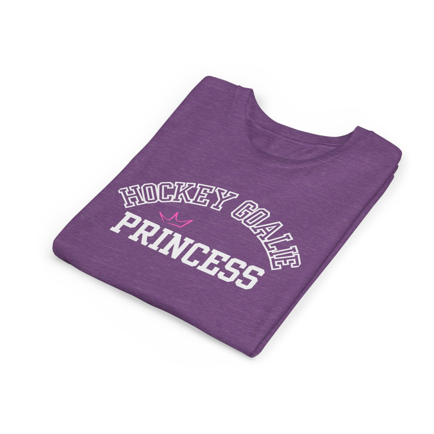 Hockey Goalie Princess Tee | Youth Short Sleeve T-Shirt, Girls Hockey Shirt, Sports Gift, Birthday Present, Fun Casual Wear