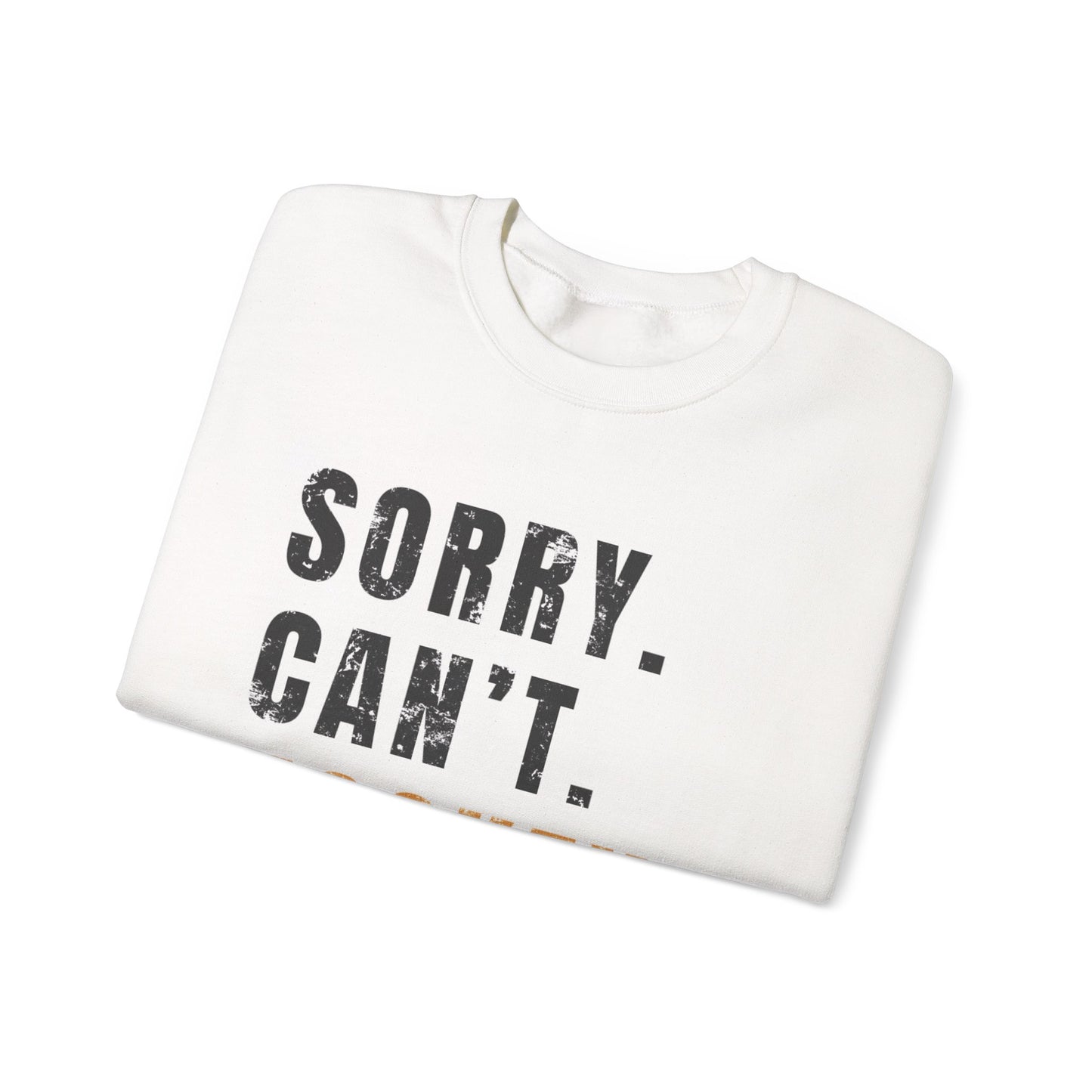 Hockey Distressed Crewneck Sweatshirt | Unisex Pullover | “Sorry Can’t, Hockey Bye” | For Moms & Teens
