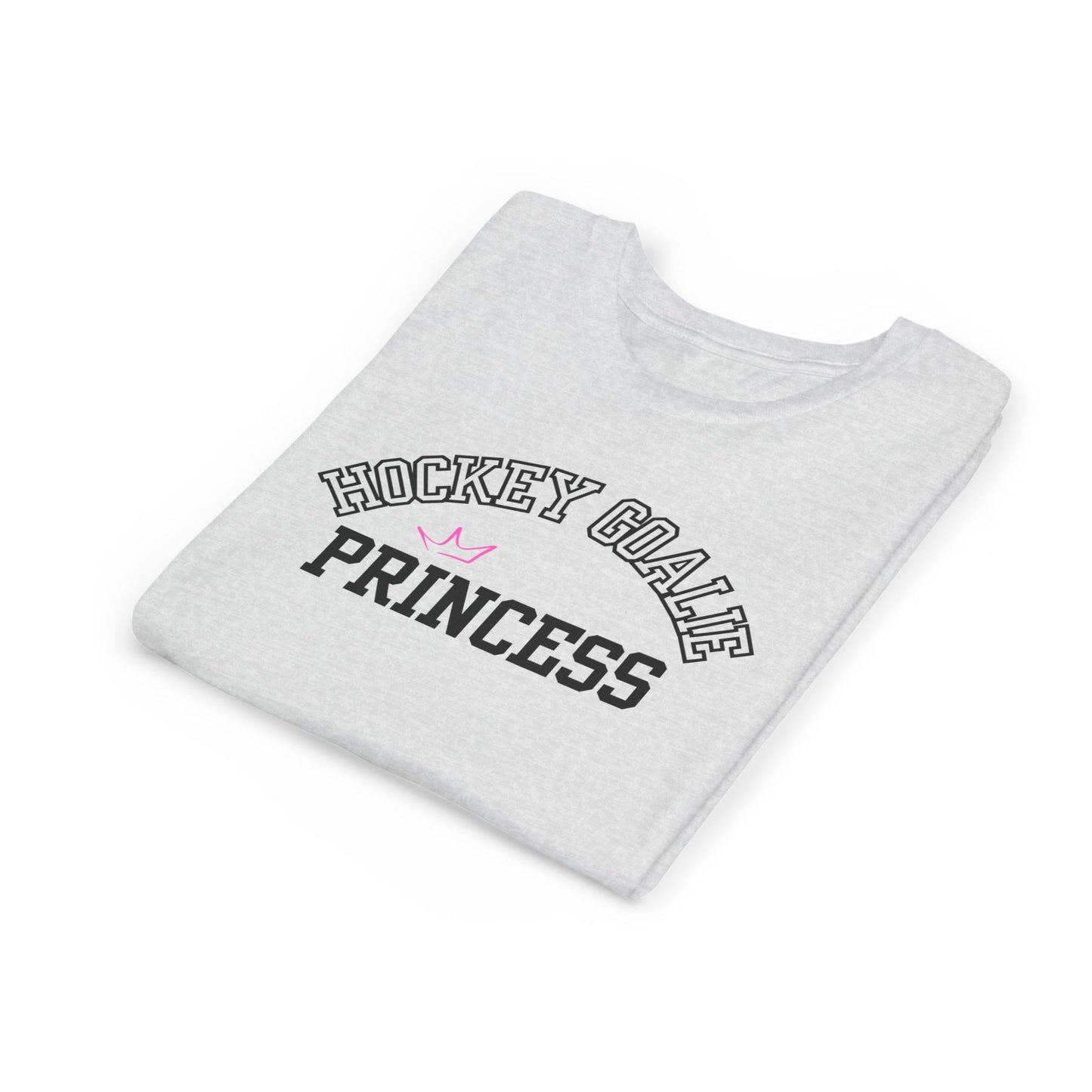 Hockey Goalie Princess Tee | Youth Short Sleeve T-Shirt, Girls Hockey Shirt, Sports Gift, Birthday Present, Fun Casual Wear