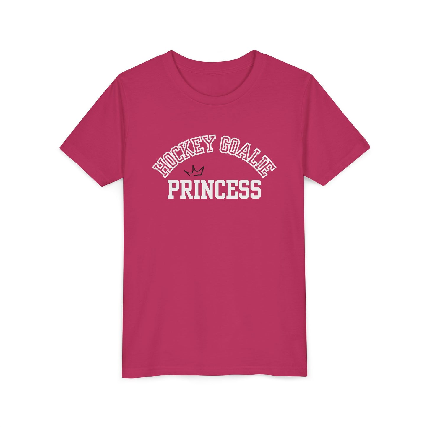 Hockey Goalie Princess Tee | Youth Short Sleeve T-Shirt, Girls Hockey Shirt, Sports Gift, Birthday Present, Fun Casual Wear