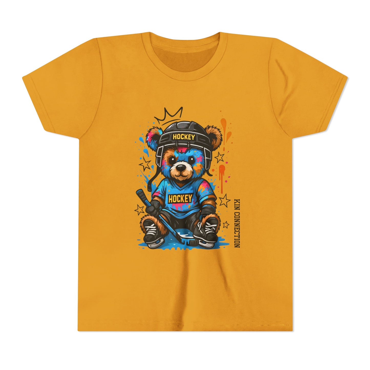 Hockey Bear – Kin Connection T-Shirt | Youth Sports Tee | Girls Hockey Shirt | Birthday Gift