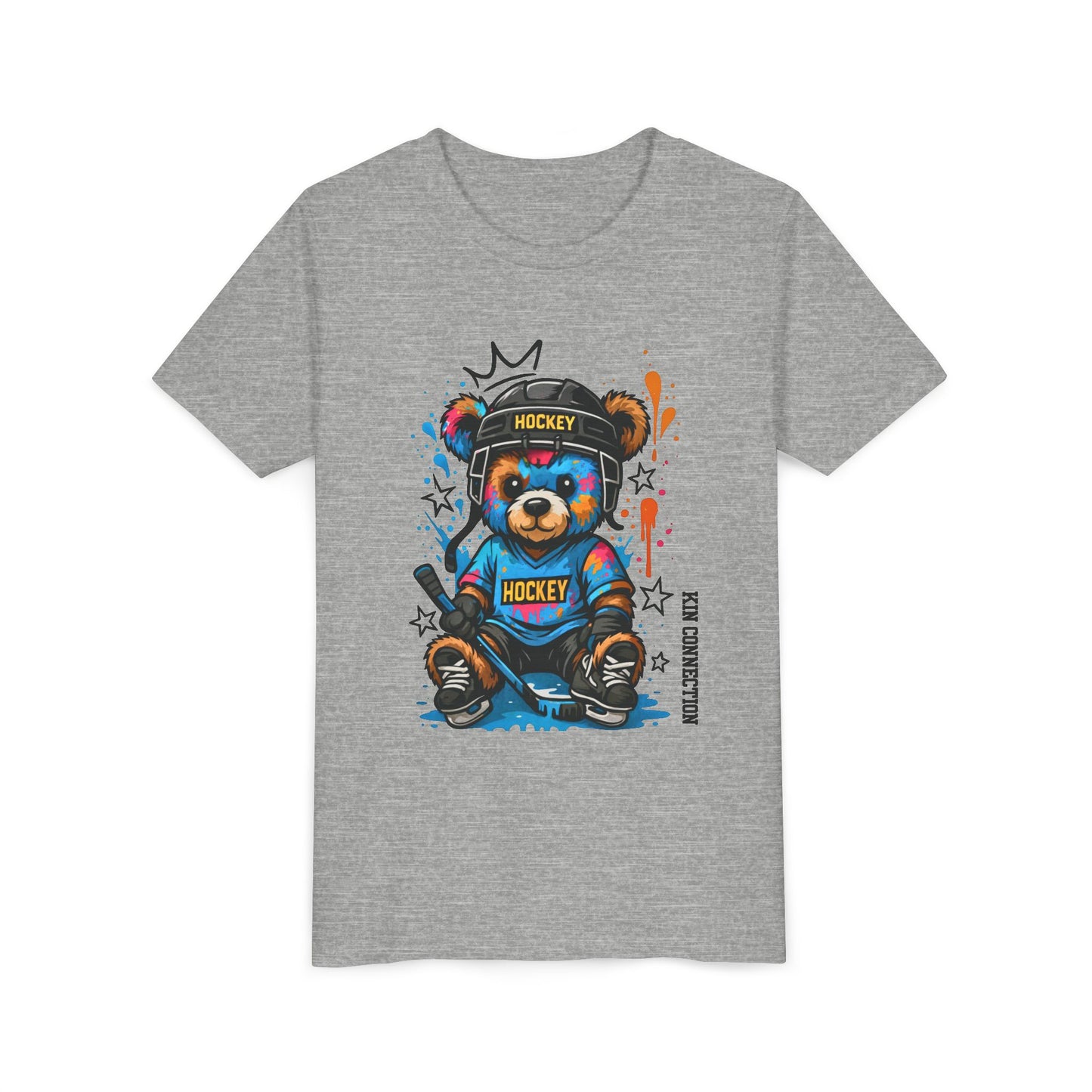 Hockey Bear – Kin Connection T-Shirt | Youth Sports Tee | Girls Hockey Shirt | Birthday Gift