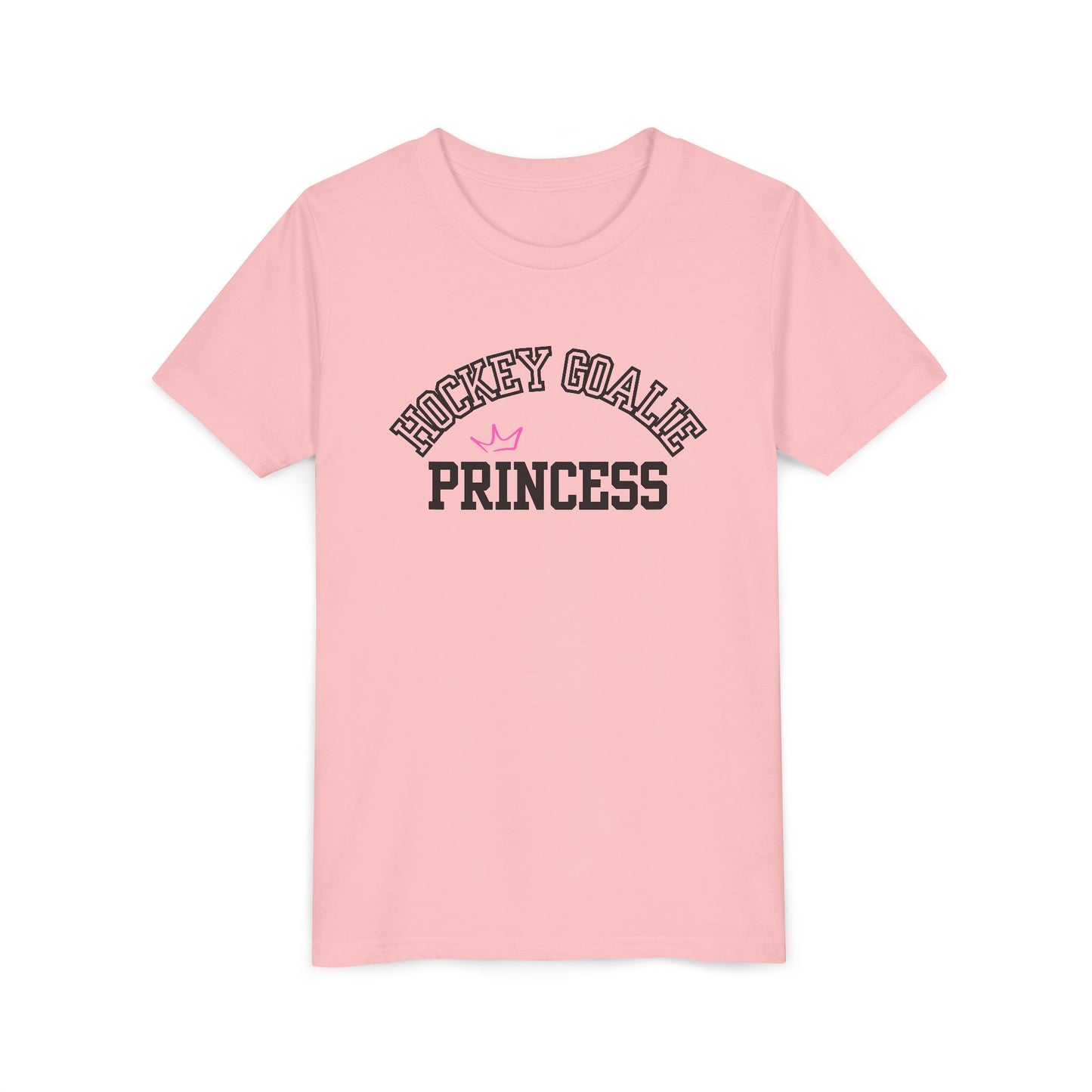Hockey Goalie Princess Tee | Youth Short Sleeve T-Shirt, Girls Hockey Shirt, Sports Gift, Birthday Present, Fun Casual Wear