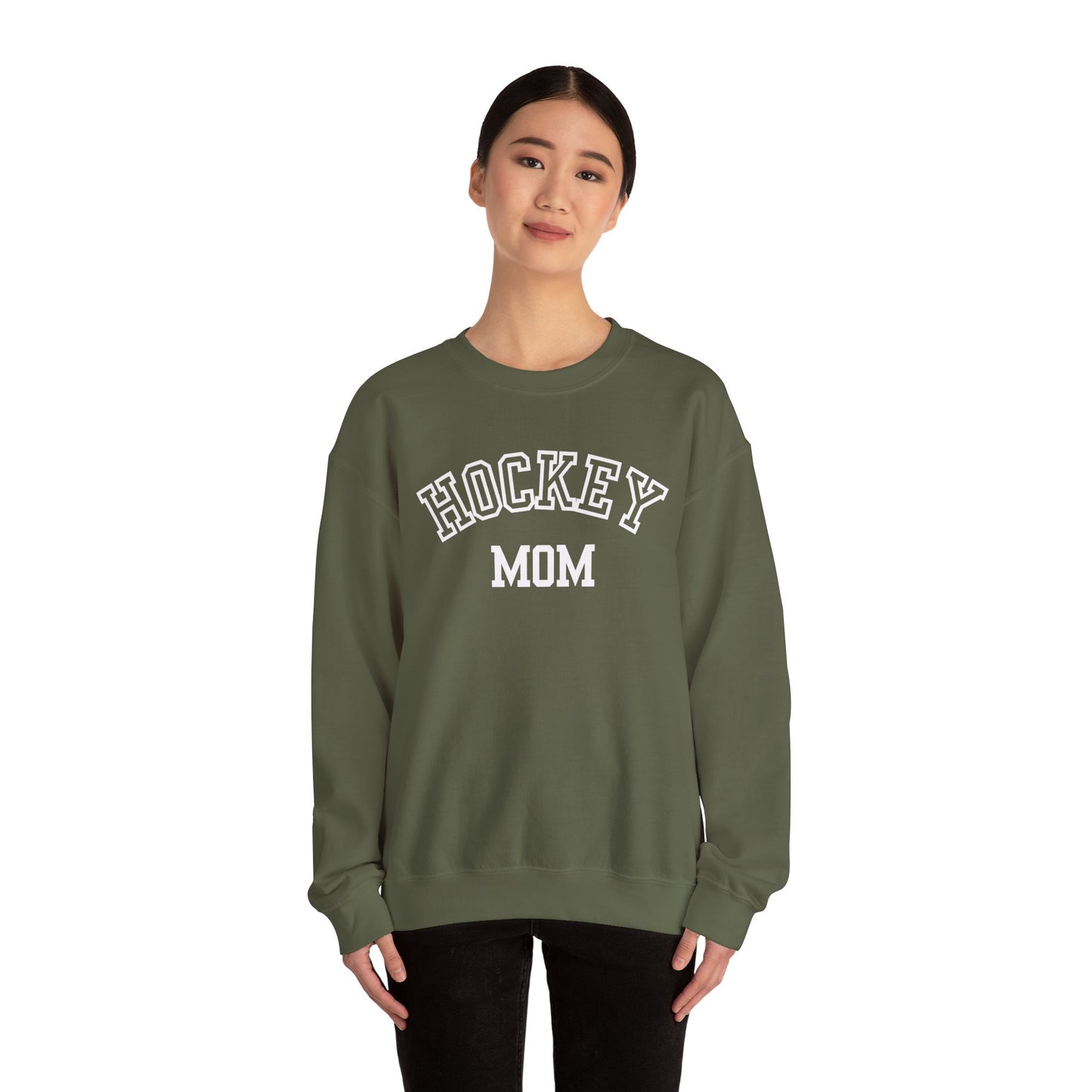 Hockey Mom Crewneck Sweatshirt, Cozy Gift for Hockey Moms, Winter Layering, Sports Fan Apparel, Casual Outfit