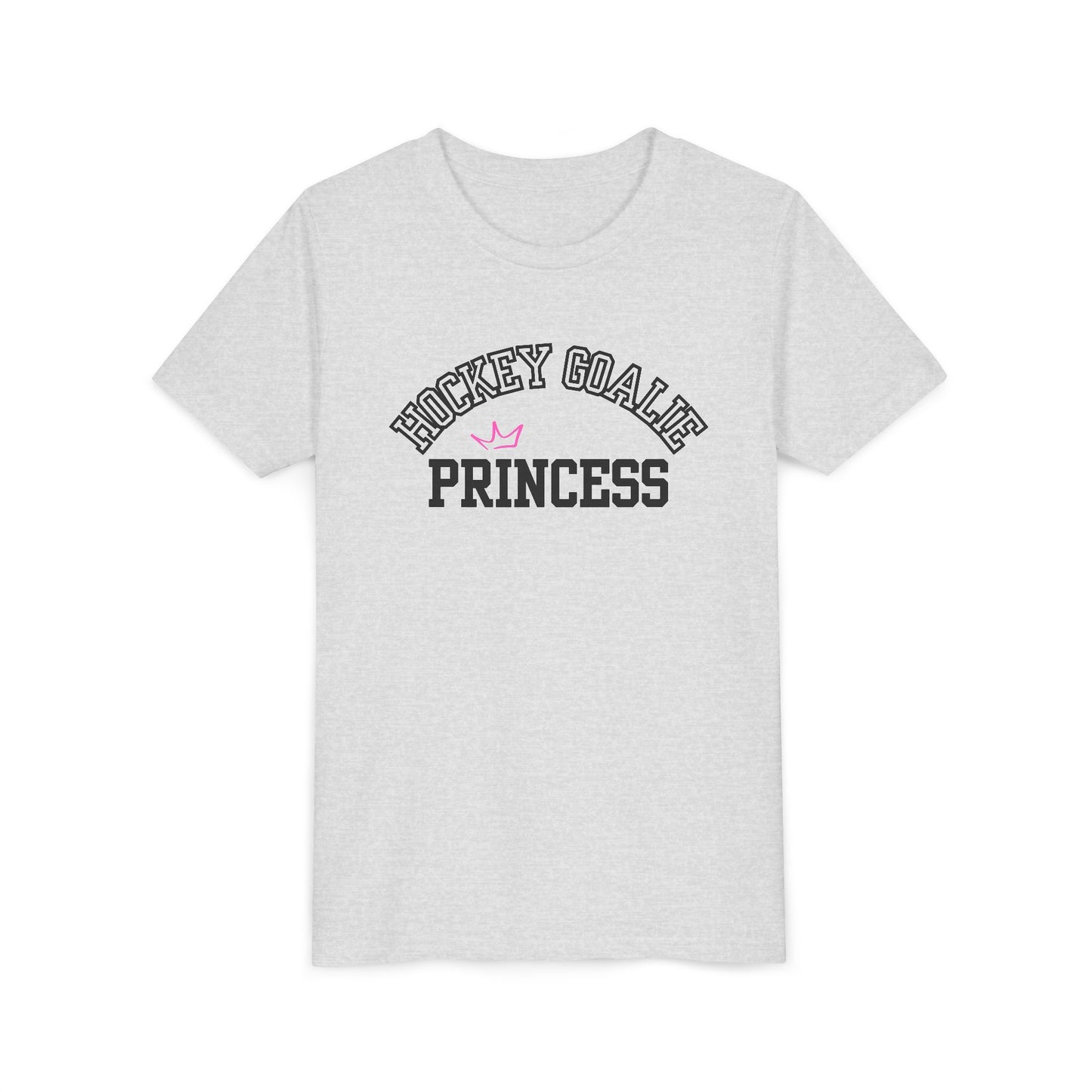Hockey Goalie Princess Tee | Youth Short Sleeve T-Shirt, Girls Hockey Shirt, Sports Gift, Birthday Present, Fun Casual Wear