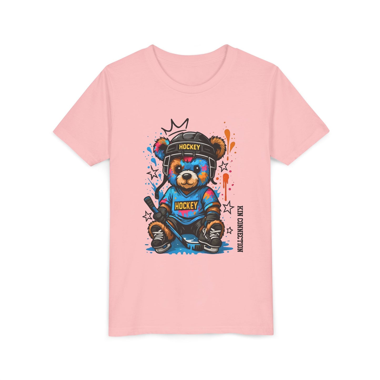 Hockey Bear – Kin Connection T-Shirt | Youth Sports Tee | Girls Hockey Shirt | Birthday Gift