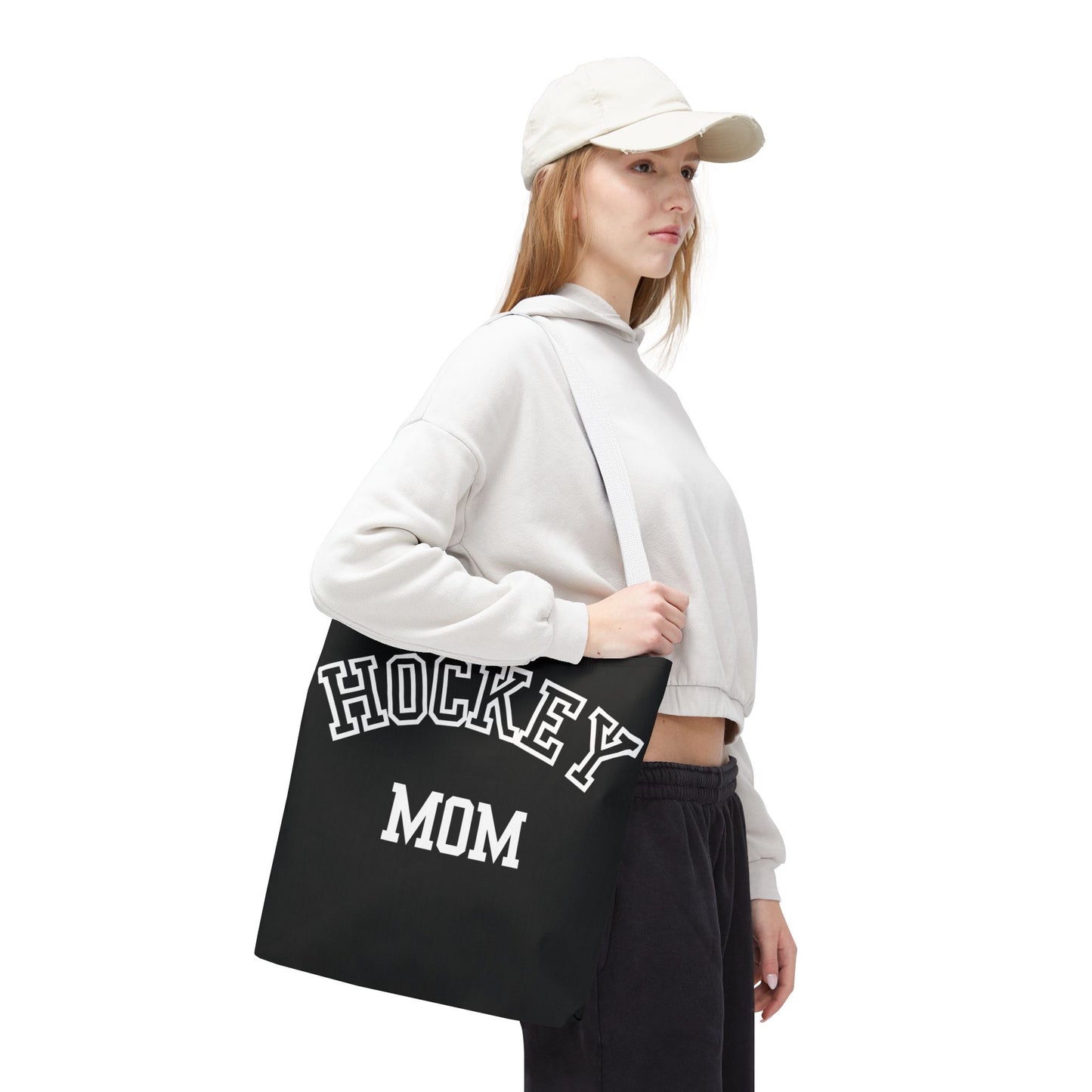 Hockey Mom Tote Bag | Sporty Eco-Friendly Carryall | All-Over Print Design | Gift for Team Moms