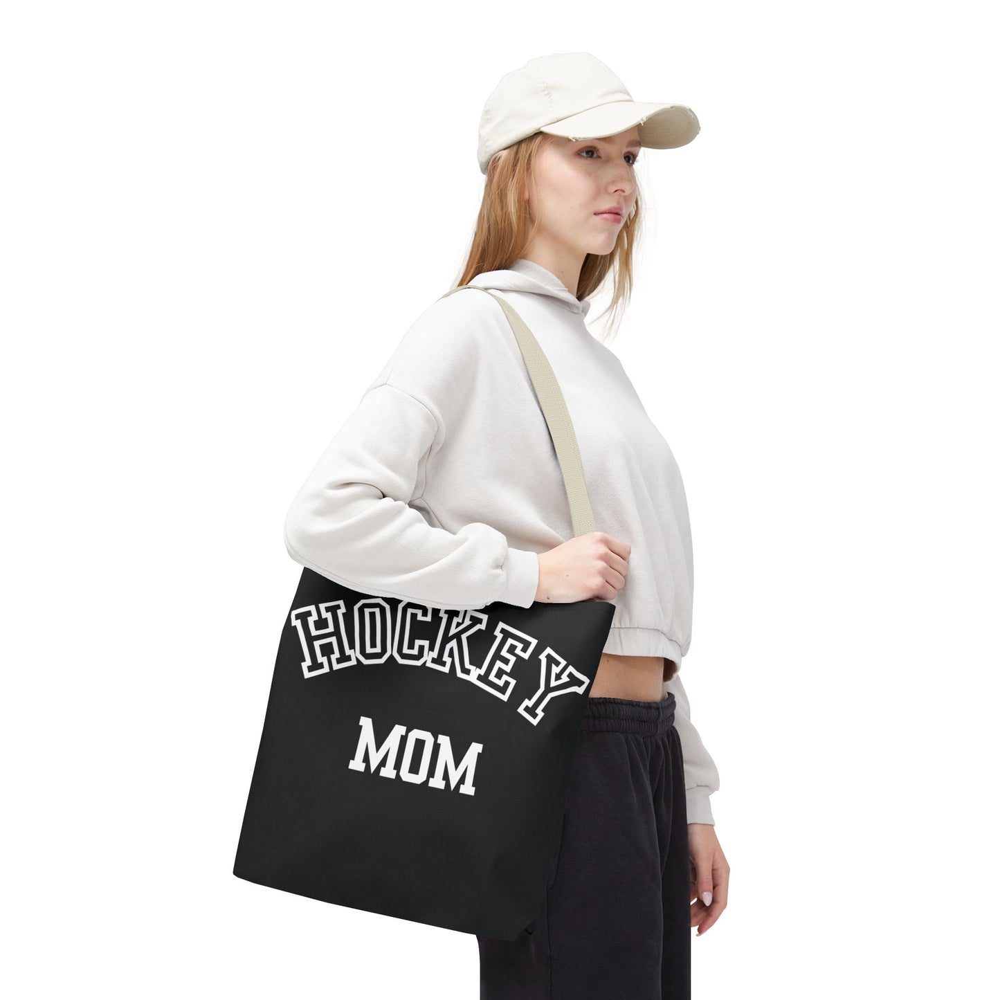 Hockey Mom Tote Bag | Sporty Eco-Friendly Carryall | All-Over Print Design | Gift for Team Moms