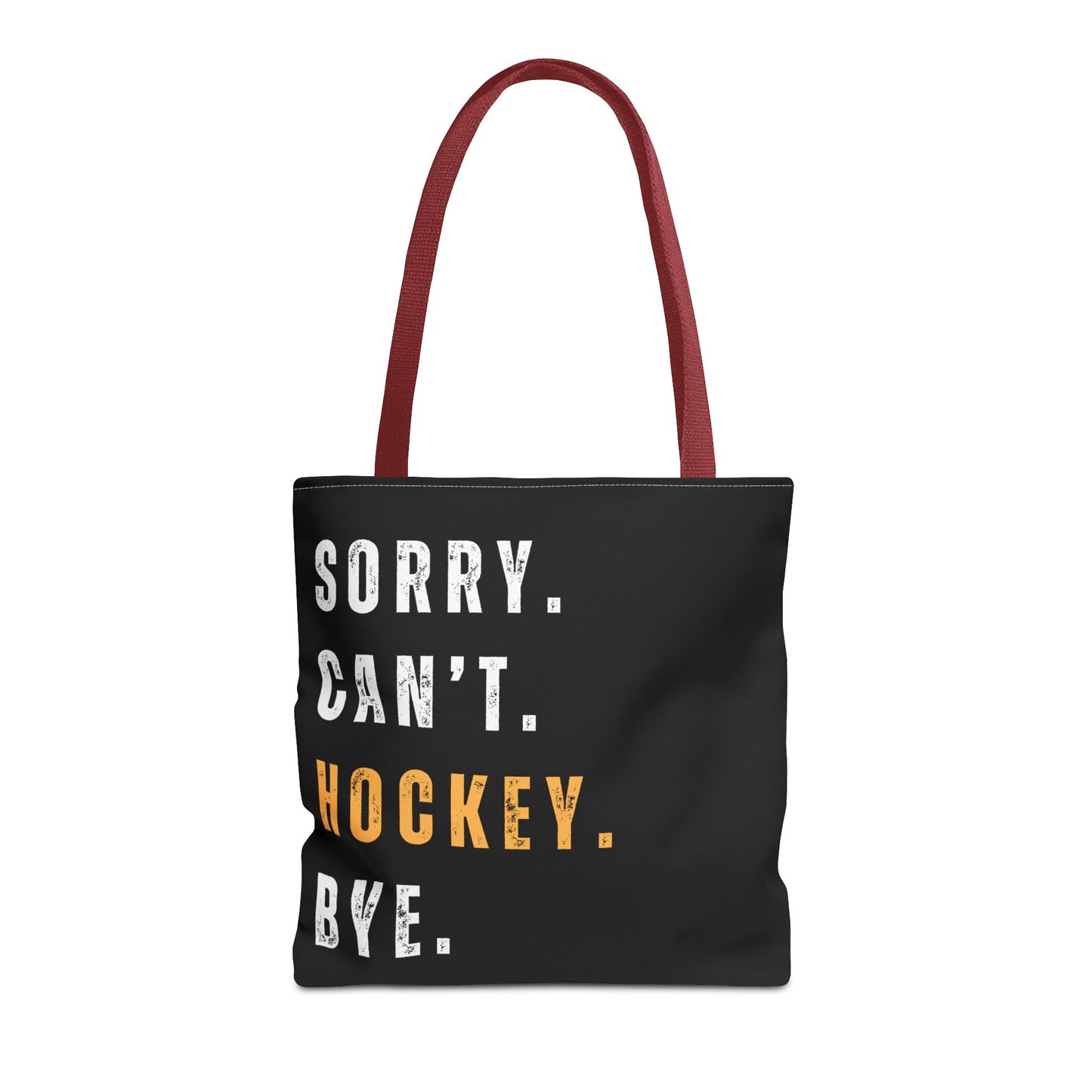 Hockey Tote Bag | Funny Hockey Fan Gift | Sports Tote | “Sorry Can’t, Hockey Bye”