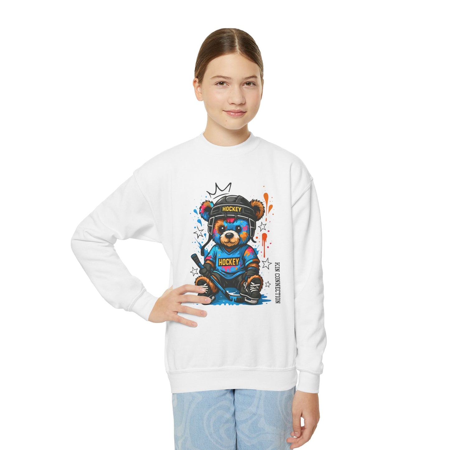Hockey Bear – Kin Connection Sweatshirt | Youth Sportswear | unisex Hockey Gift