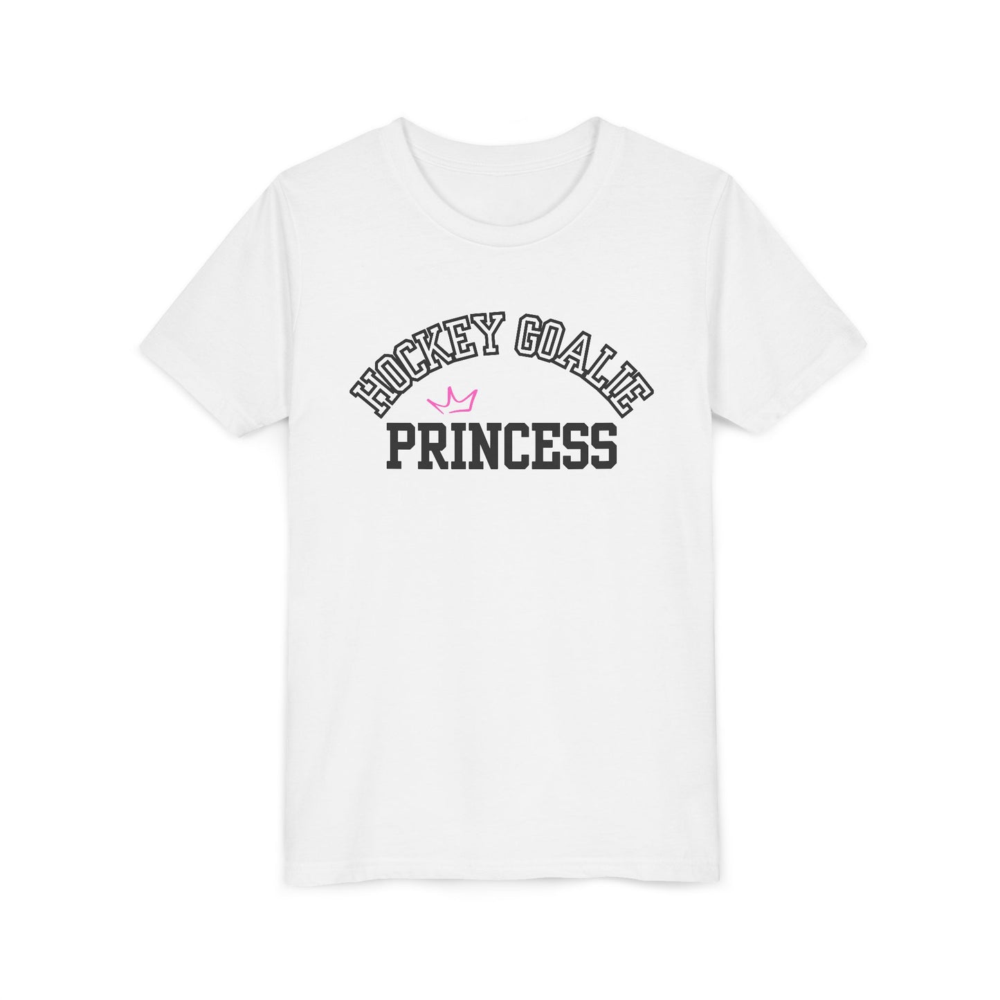 Hockey Goalie Princess Tee | Youth Short Sleeve T-Shirt, Girls Hockey Shirt, Sports Gift, Birthday Present, Fun Casual Wear