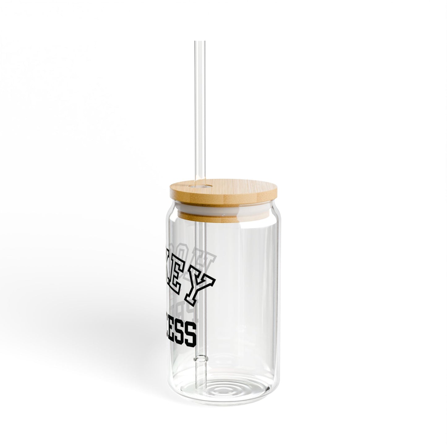 Hockey Princess Sipper Glass | 16oz Drinkware | Funny Sports Gift for Hockey Fans