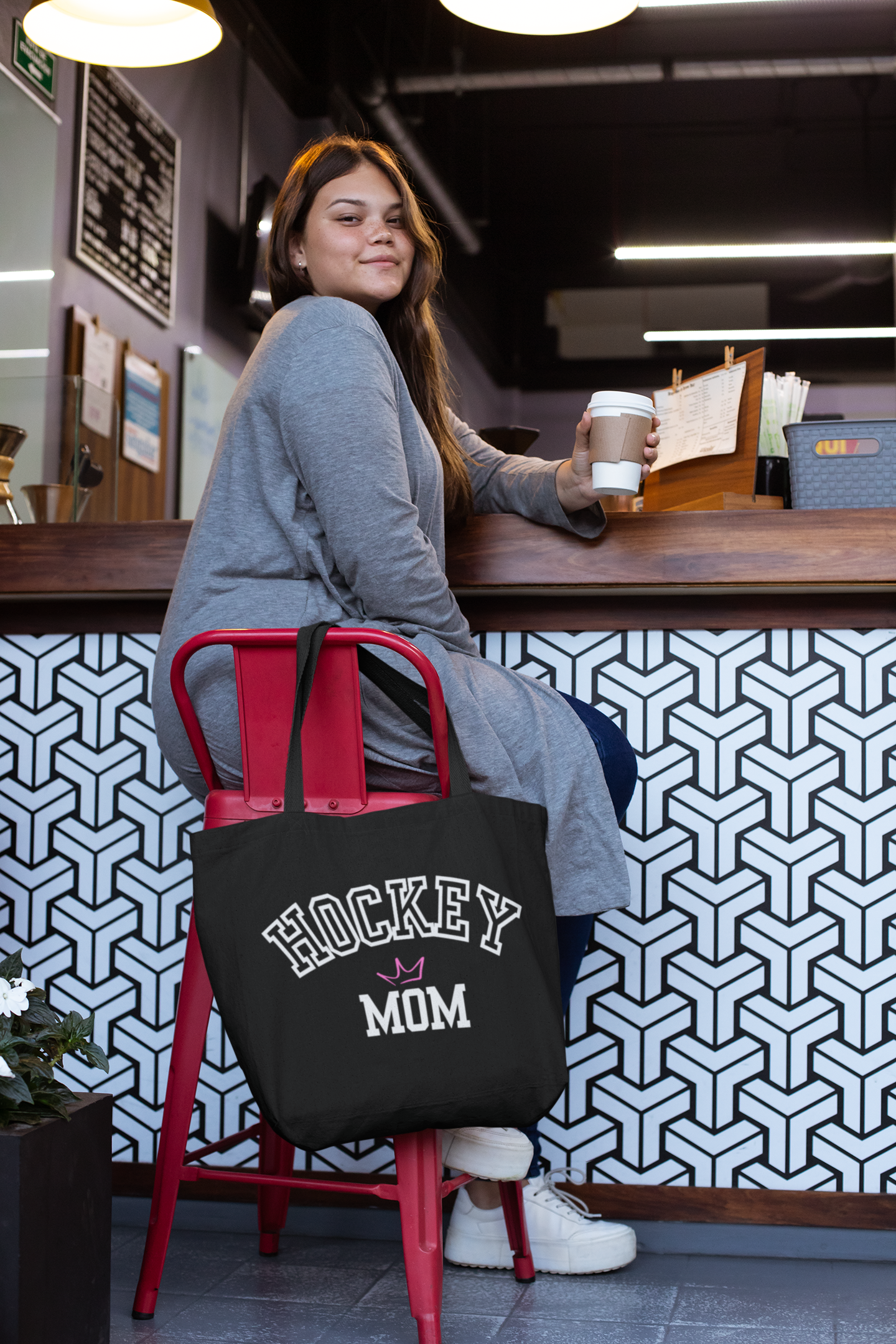 Hockey Mom crown Tote Bag | Sporty Eco-Friendly Carryall | Gift for Team Moms