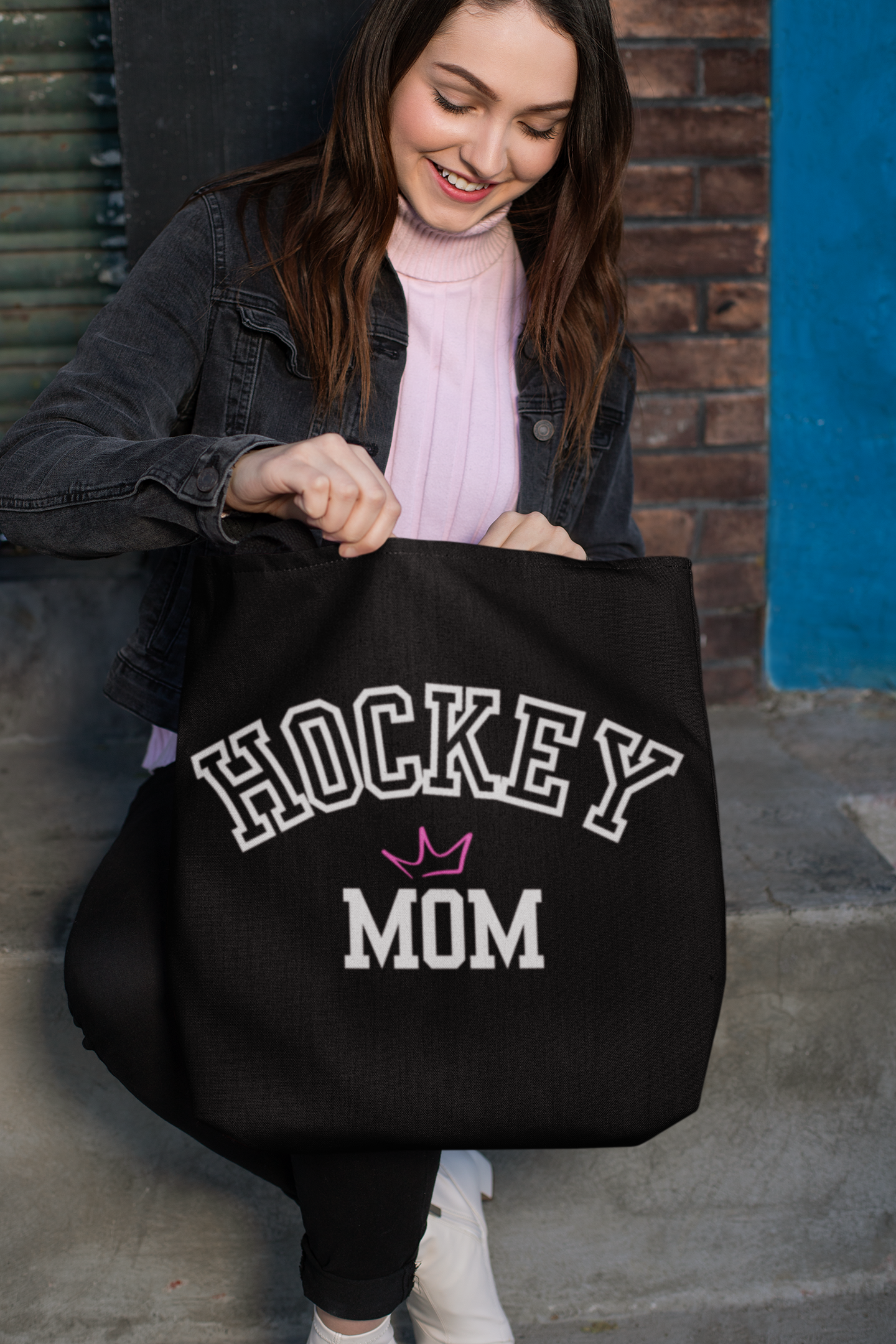 Hockey Mom crown Tote Bag | Sporty Eco-Friendly Carryall | Gift for Team Moms