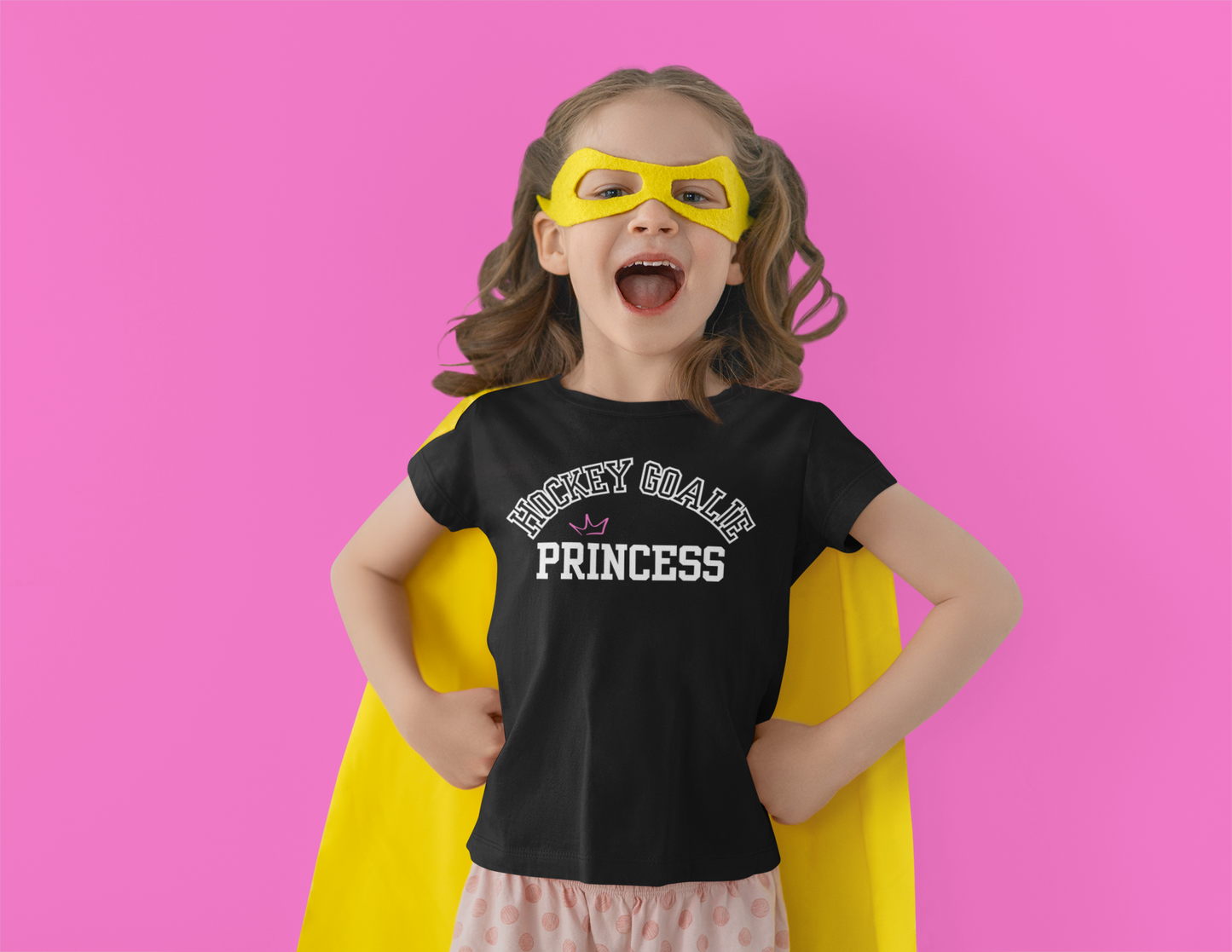 Hockey Goalie Princess Tee | Youth Short Sleeve T-Shirt, Girls Hockey Shirt, Sports Gift, Birthday Present, Fun Casual Wear