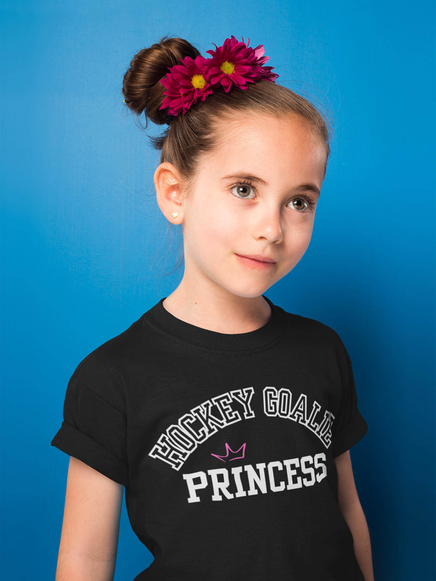 Hockey Goalie Princess Tee | Youth Short Sleeve T-Shirt, Girls Hockey Shirt, Sports Gift, Birthday Present, Fun Casual Wear