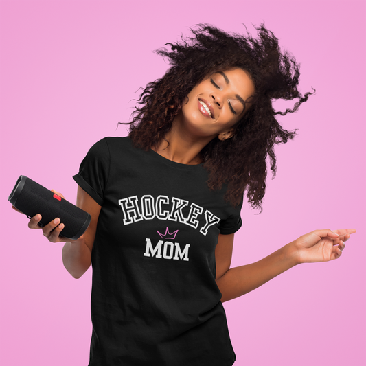 Hockey Mom Crown Tee | Casual Graphic Shirt | Team Mom Apparel