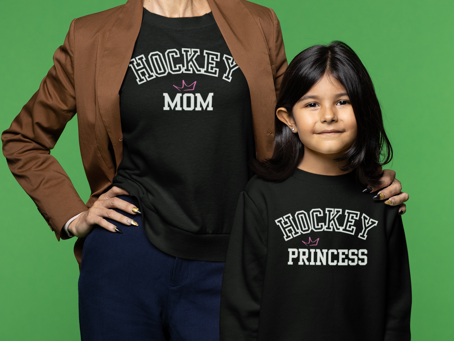 Youth Hockey Princess Crown Sweatshirt | Cute Girls’ Crewneck | Sportswear & Fan Gift