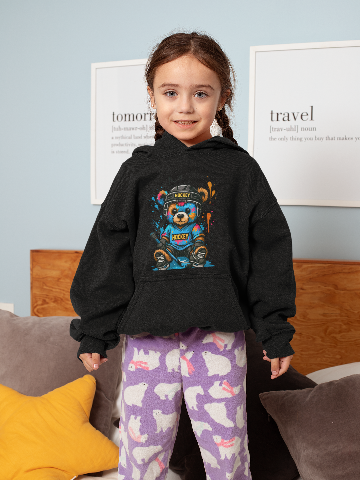 Hockey Bear – Kin Connection Hoodie | Youth Sportswear | unisex Hockey Gift