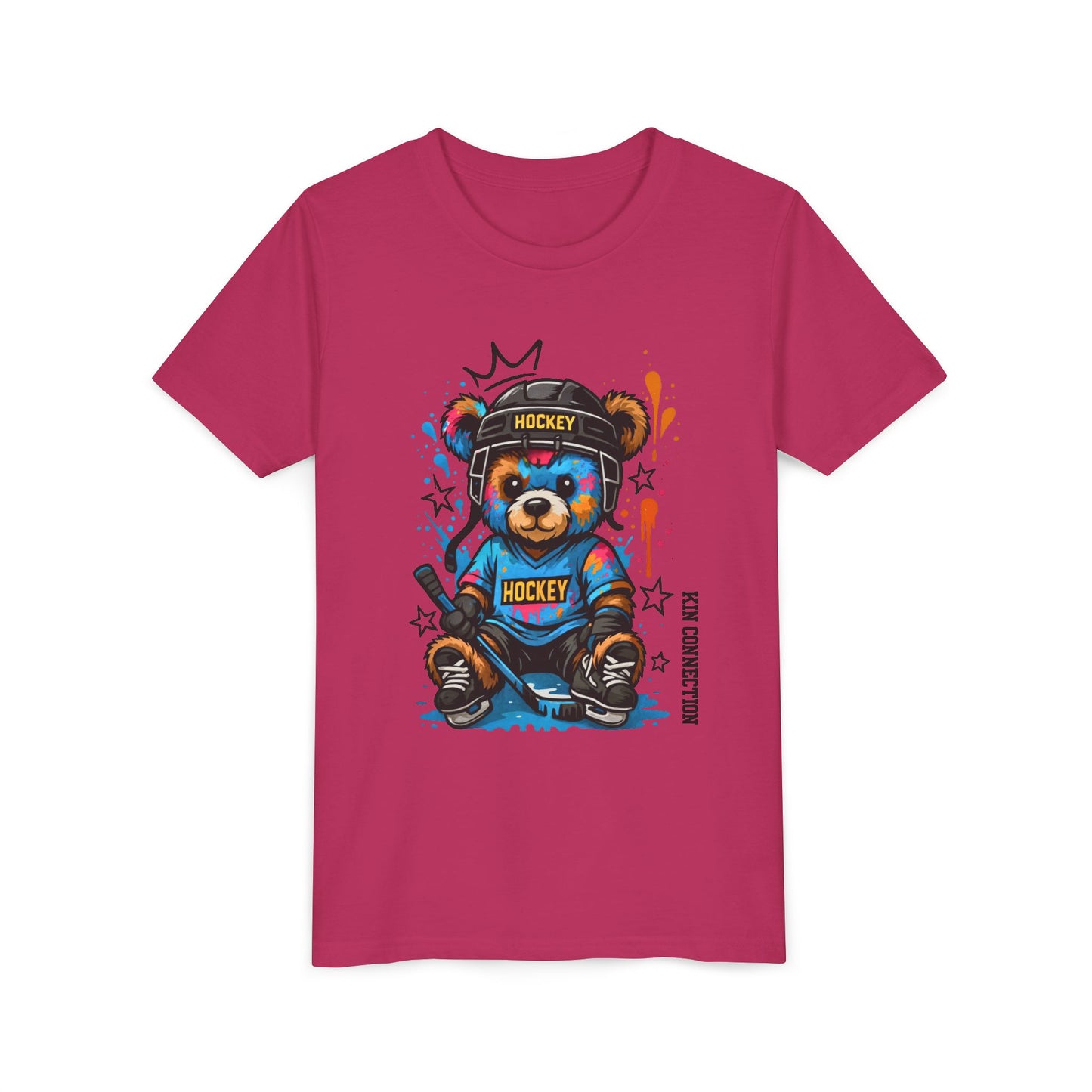 Hockey Bear – Kin Connection T-Shirt | Youth Sports Tee | Girls Hockey Shirt | Birthday Gift