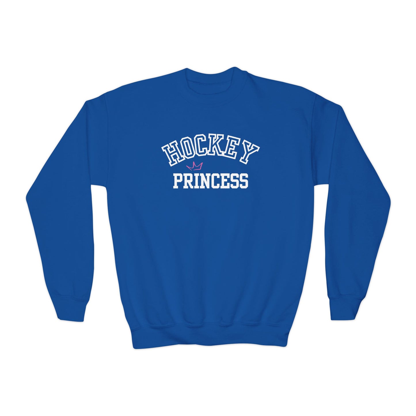 Youth Hockey Princess Crown Sweatshirt | Cute Girls’ Crewneck | Sportswear & Fan Gift
