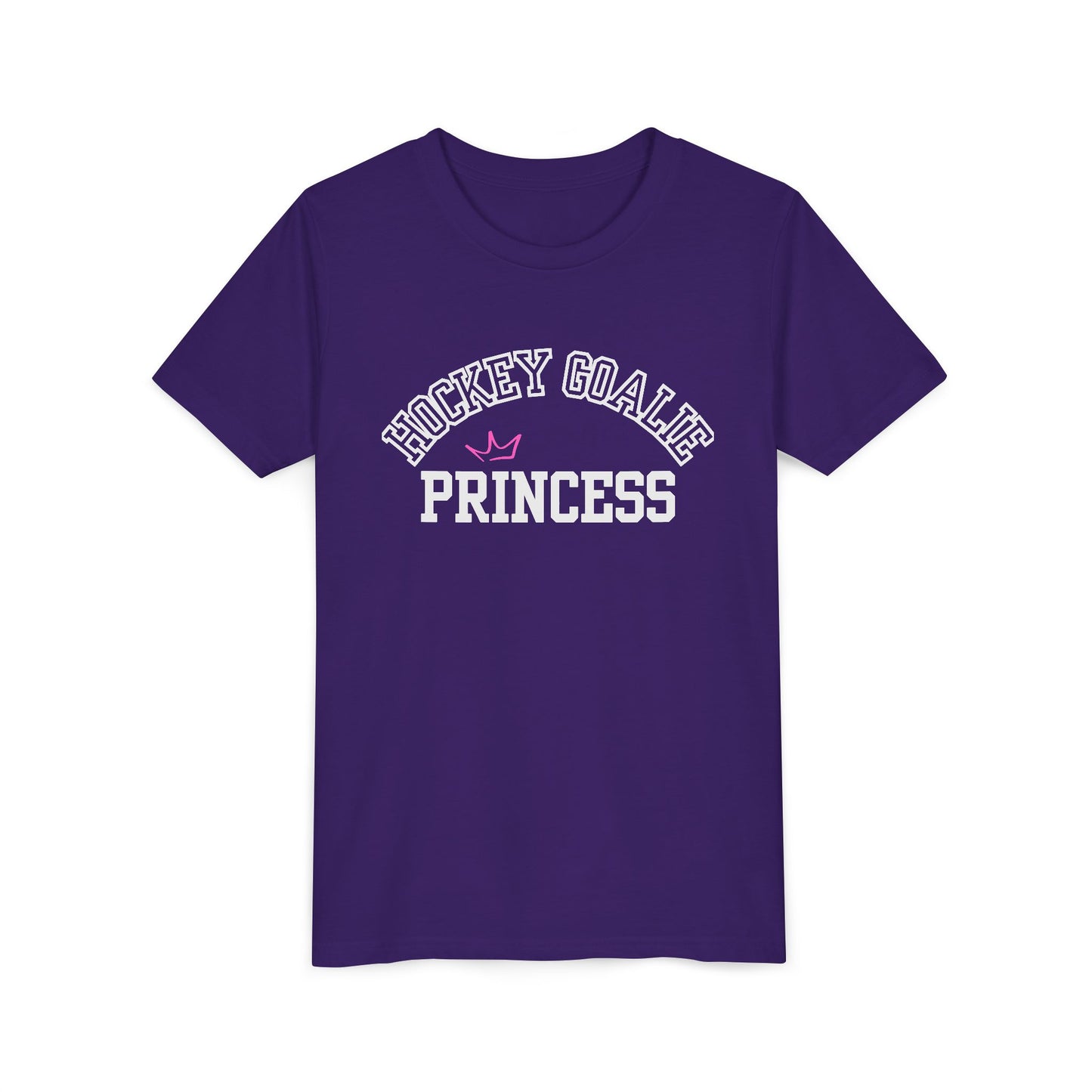 Hockey Goalie Princess Tee | Youth Short Sleeve T-Shirt, Girls Hockey Shirt, Sports Gift, Birthday Present, Fun Casual Wear