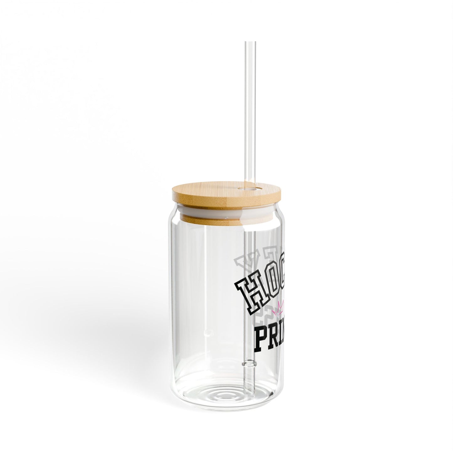 Hockey Princess Sipper Glass | 16oz Drinkware | Funny Sports Gift for Hockey Fans