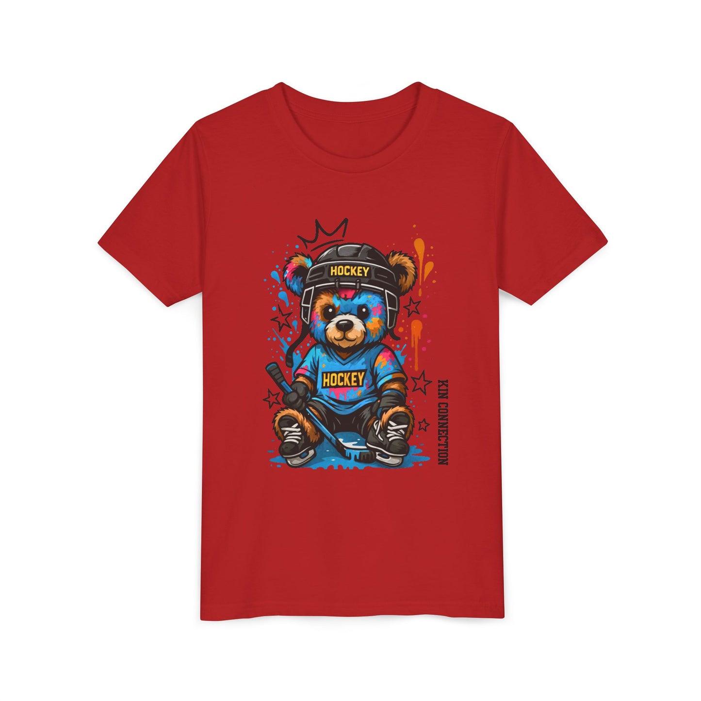 Hockey Bear – Kin Connection T-Shirt | Youth Sports Tee | Girls Hockey Shirt | Birthday Gift
