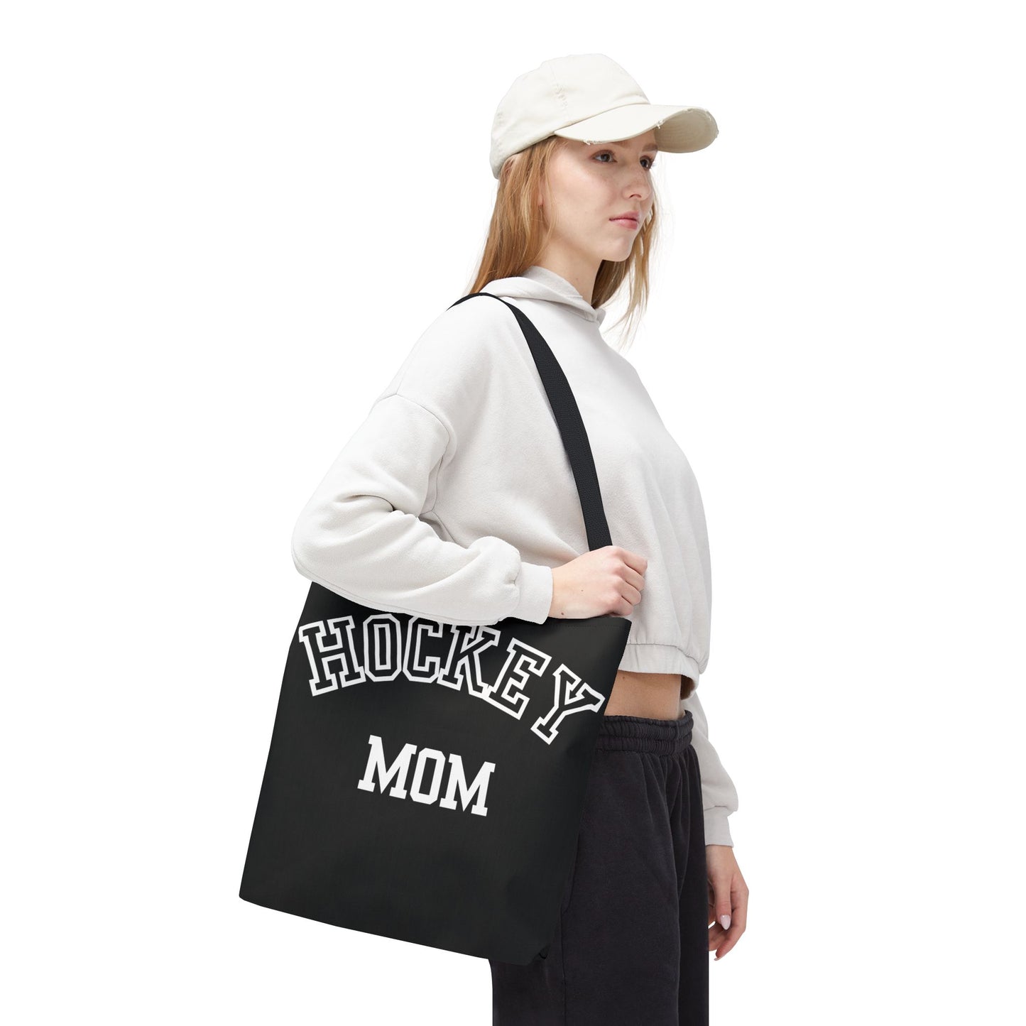 Hockey Mom Tote Bag | Sporty Eco-Friendly Carryall | All-Over Print Design | Gift for Team Moms