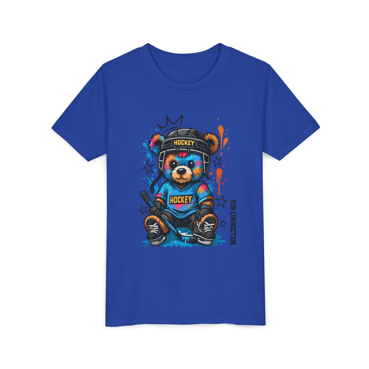 Hockey Bear – Kin Connection T-Shirt | Youth Sports Tee | Girls Hockey Shirt | Birthday Gift