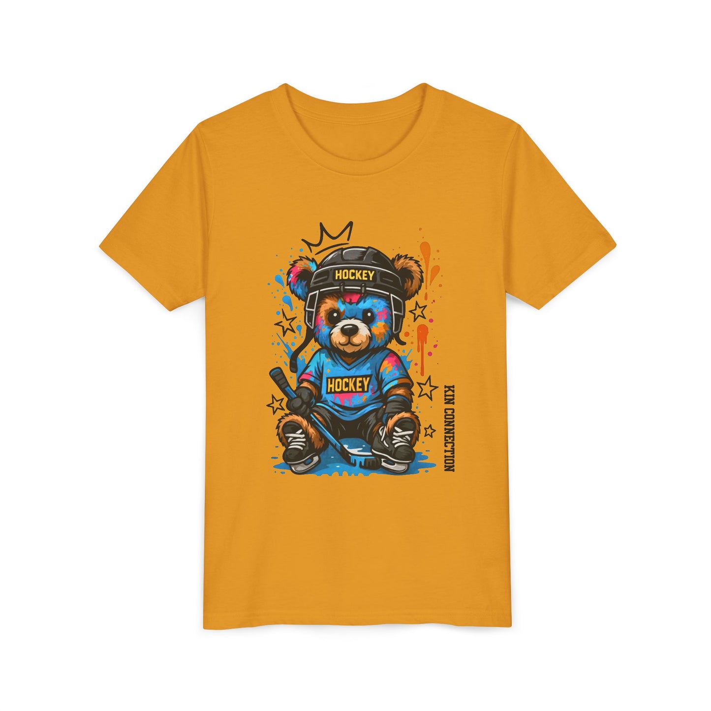 Hockey Bear – Kin Connection T-Shirt | Youth Sports Tee | Girls Hockey Shirt | Birthday Gift