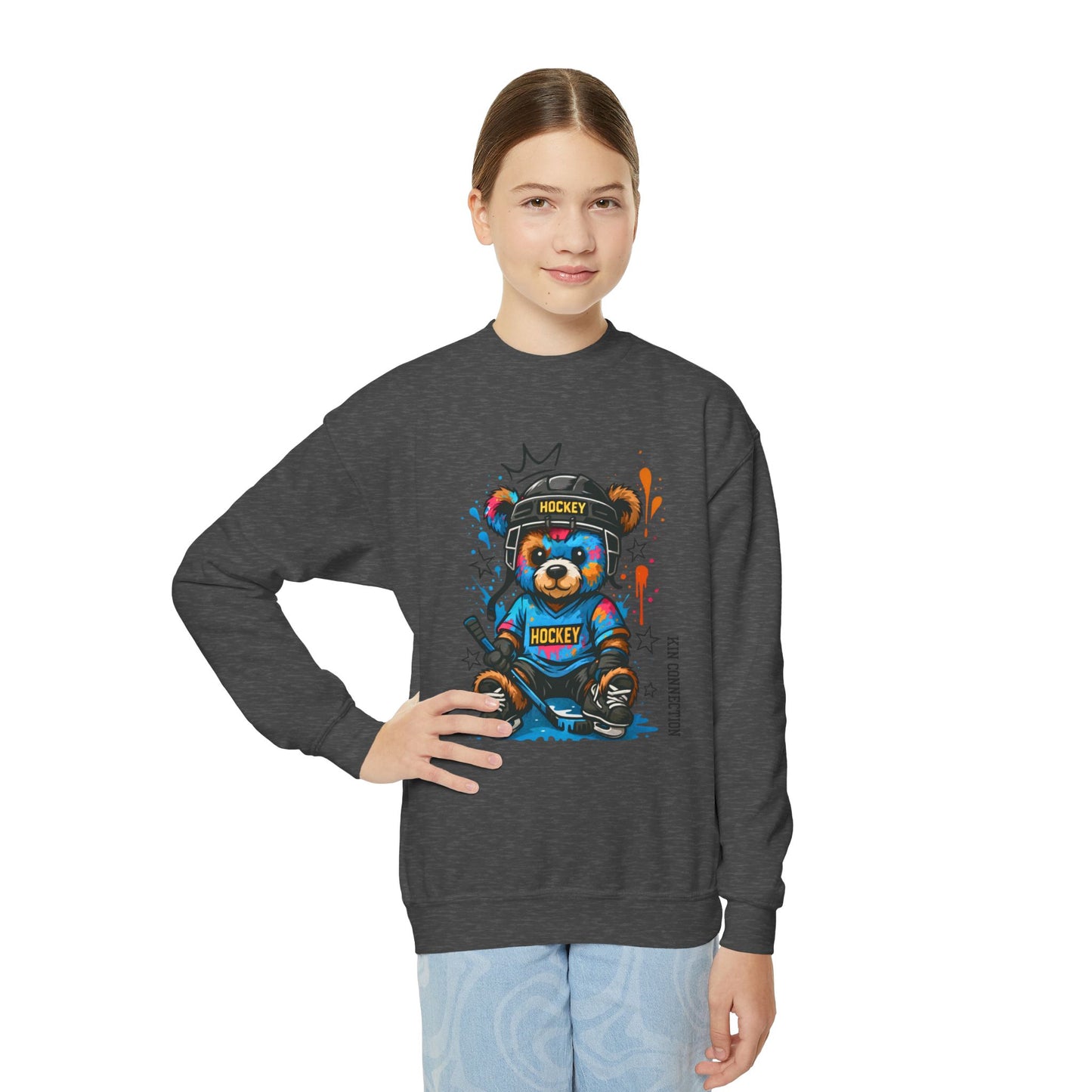 Hockey Bear – Kin Connection Sweatshirt | Youth Sportswear | unisex Hockey Gift