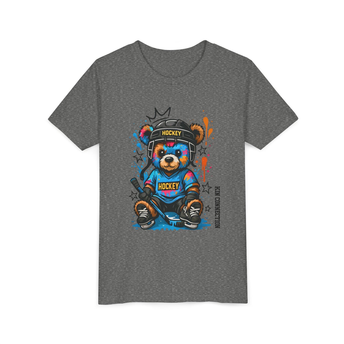 Hockey Bear – Kin Connection T-Shirt | Youth Sports Tee | Girls Hockey Shirt | Birthday Gift