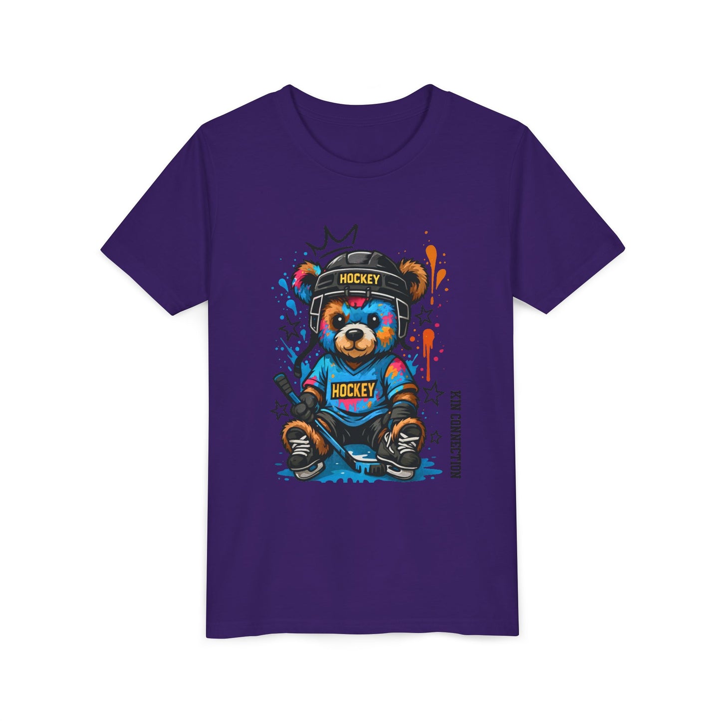 Hockey Bear – Kin Connection T-Shirt | Youth Sports Tee | Girls Hockey Shirt | Birthday Gift