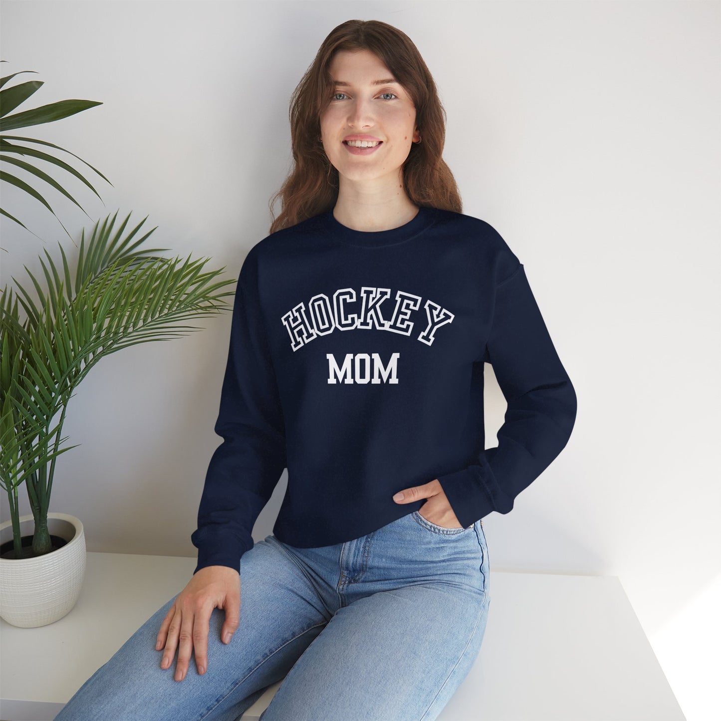 Hockey Mom Crewneck Sweatshirt, Cozy Gift for Hockey Moms, Winter Layering, Sports Fan Apparel, Casual Outfit