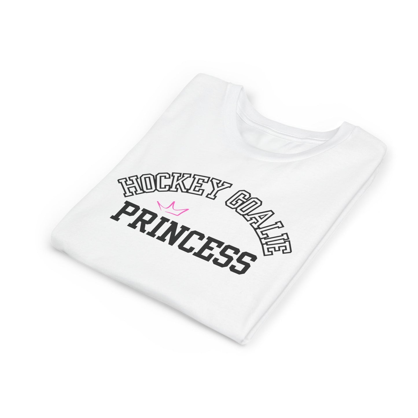 Hockey Goalie Princess Tee | Youth Short Sleeve T-Shirt, Girls Hockey Shirt, Sports Gift, Birthday Present, Fun Casual Wear
