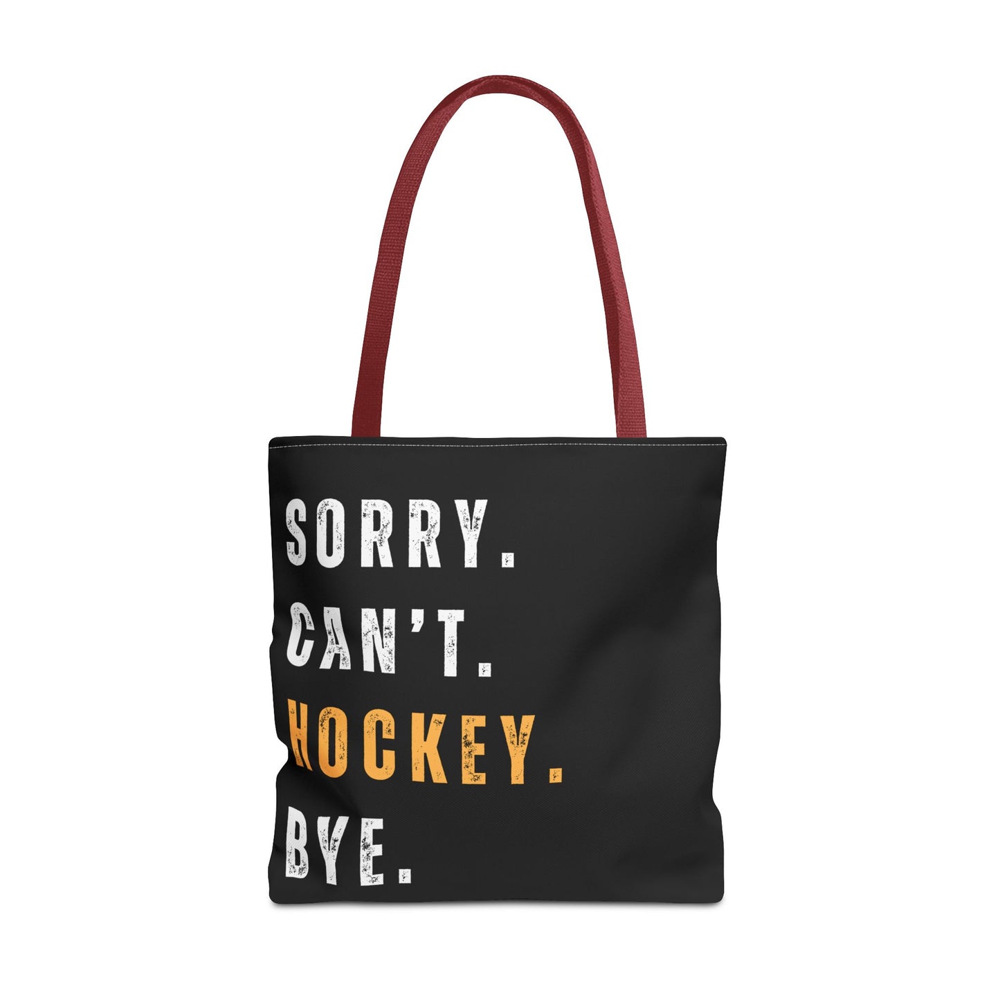 Hockey Tote Bag | Funny Hockey Fan Gift | Sports Tote | “Sorry Can’t, Hockey Bye”