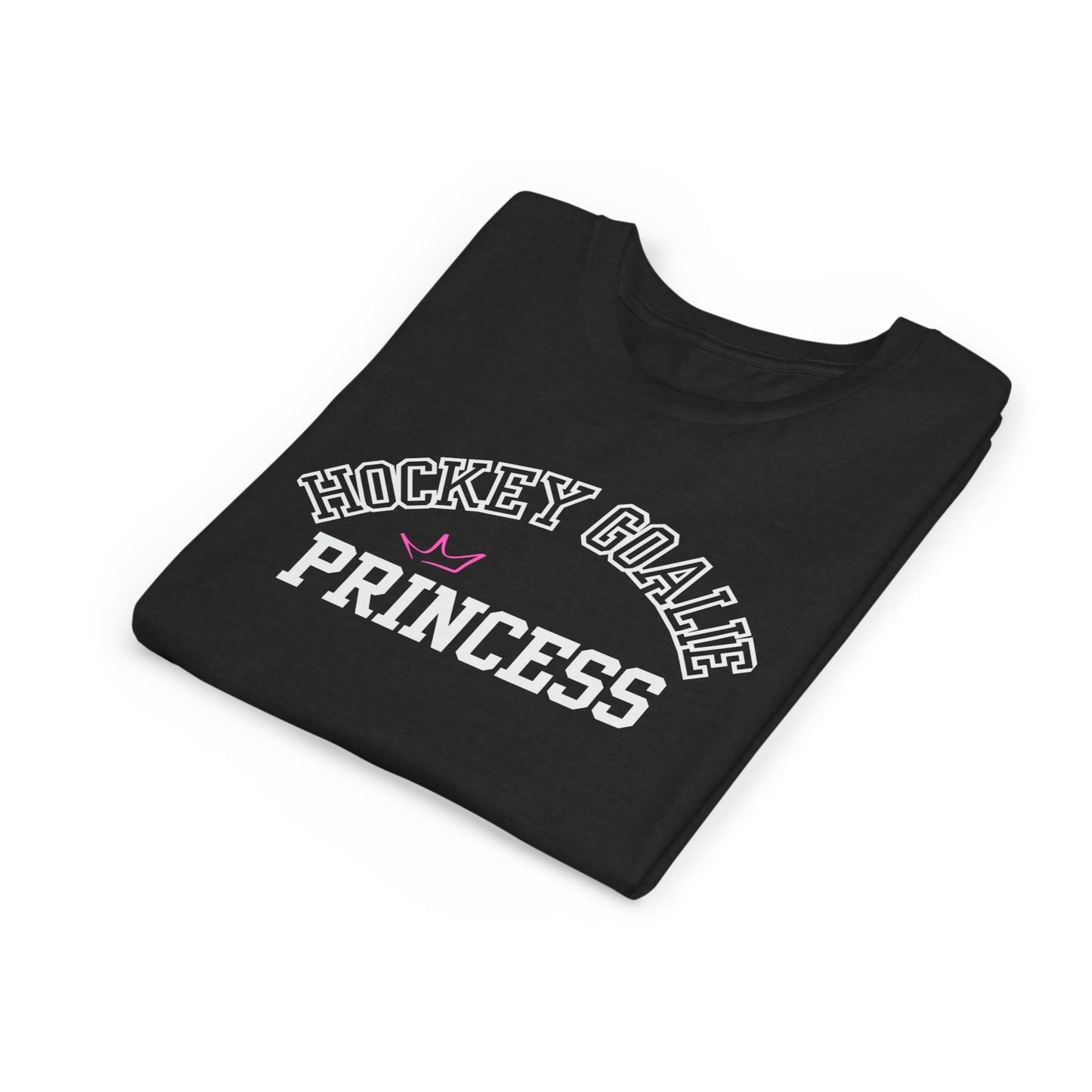 Hockey Goalie Princess Tee | Youth Short Sleeve T-Shirt, Girls Hockey Shirt, Sports Gift, Birthday Present, Fun Casual Wear