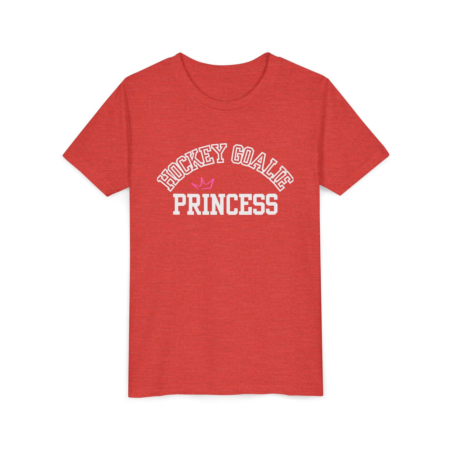 Hockey Goalie Princess Tee | Youth Short Sleeve T-Shirt, Girls Hockey Shirt, Sports Gift, Birthday Present, Fun Casual Wear
