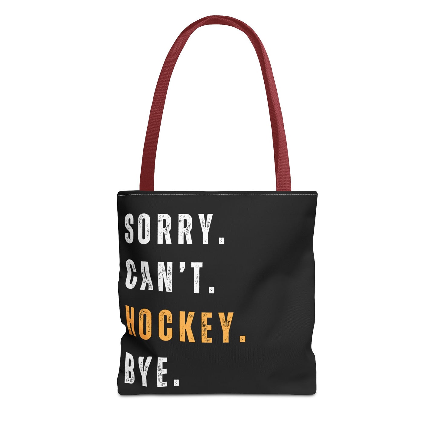 Hockey Tote Bag | Funny Hockey Fan Gift | Sports Tote | “Sorry Can’t, Hockey Bye”