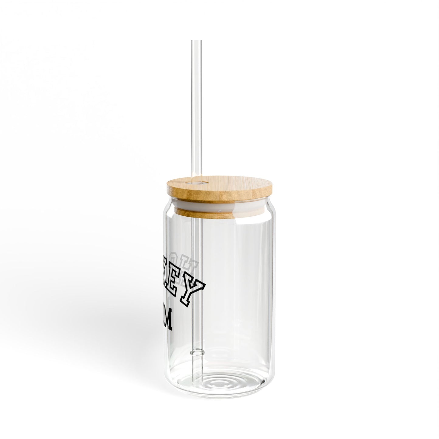 Hockey MOM Sipper Glass, Funny Sports Gift, 16oz Drinkware, Clear Water Bottle, Unique Sports Fan Accessory, Ice Hockey Enthusiast