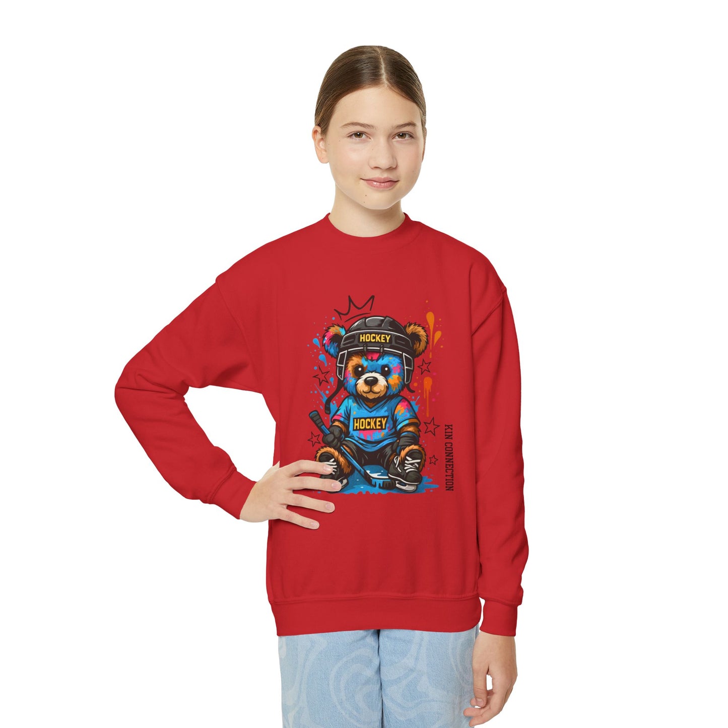 Hockey Bear – Kin Connection Sweatshirt | Youth Sportswear | unisex Hockey Gift