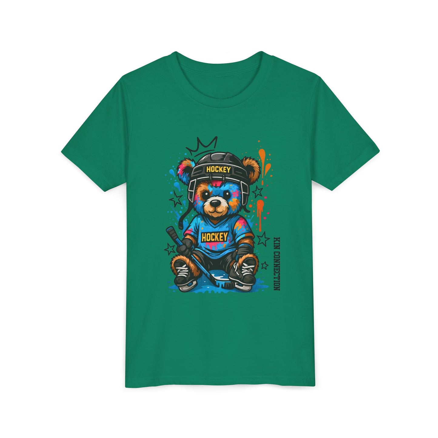 Hockey Bear – Kin Connection T-Shirt | Youth Sports Tee | Girls Hockey Shirt | Birthday Gift