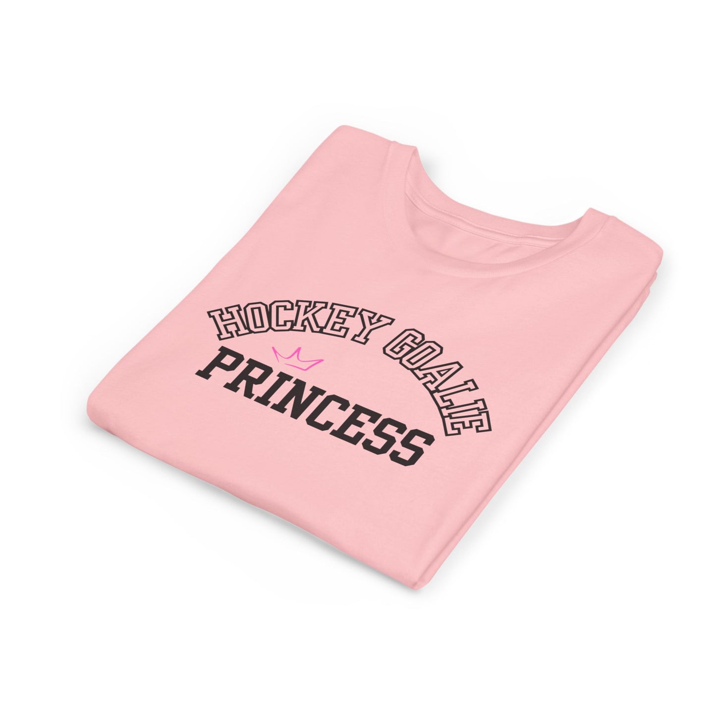 Hockey Goalie Princess Tee | Youth Short Sleeve T-Shirt, Girls Hockey Shirt, Sports Gift, Birthday Present, Fun Casual Wear